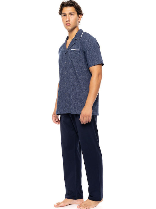 Ulisse Men's Summer Pajamas Set Deep Blue