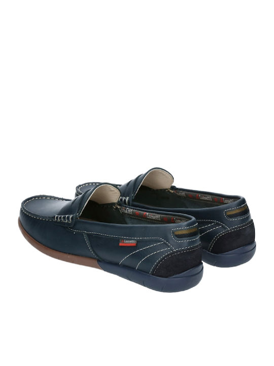 Δερμάτινα Ανδρικά Loafers σε Μπλε Χρώμα