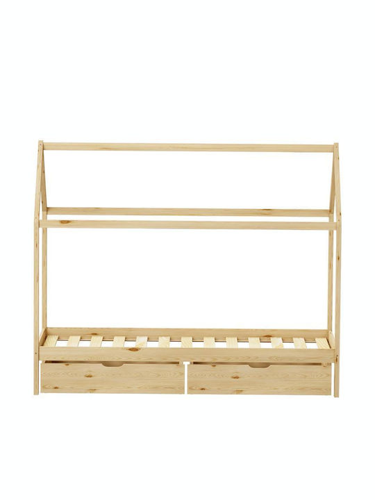 Kinderbett Einzeln mit Stauraum Beige für Matratze 90x190cm