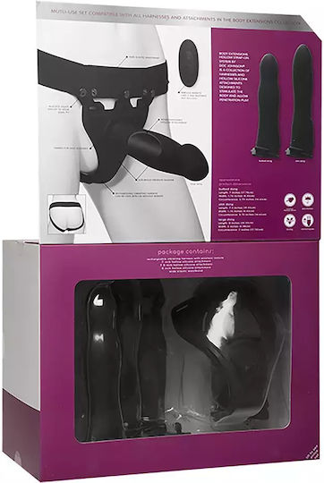 Doc Johnson Naughty Silicone Harness + Dildo + Remote