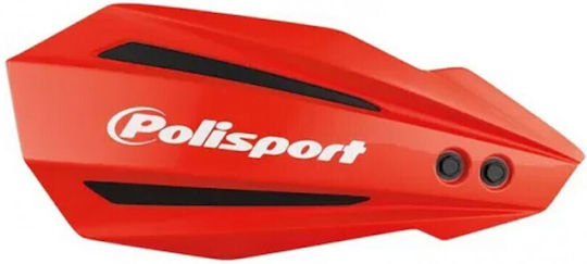 Polisport Motorcycle Protective Hand Guards in Red Colour