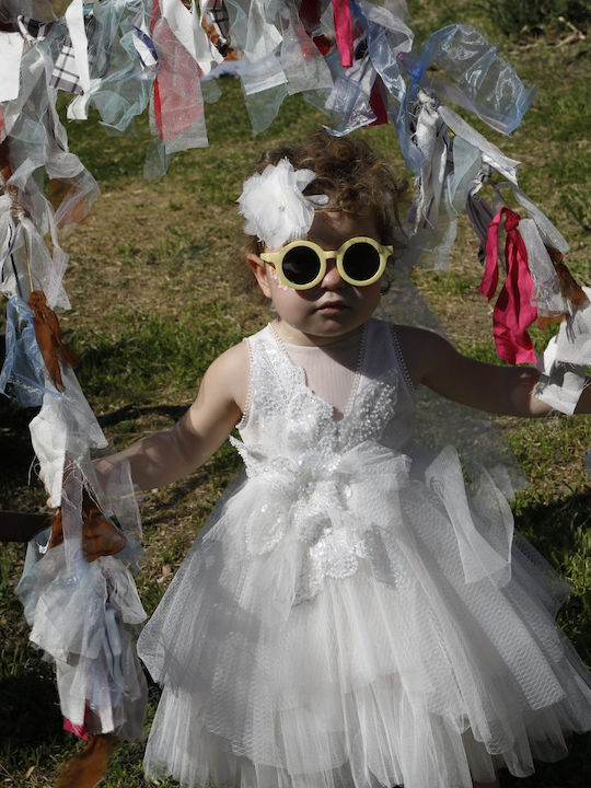 Bambolino Vanessa Ecru Baptism Dress Made of Tulle