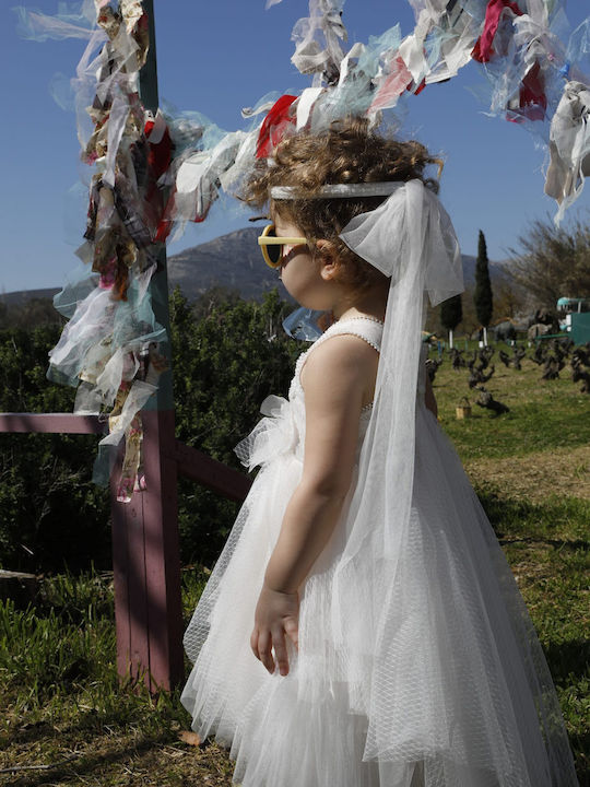 Bambolino Vanessa Ecru Baptism Dress Made of Tulle