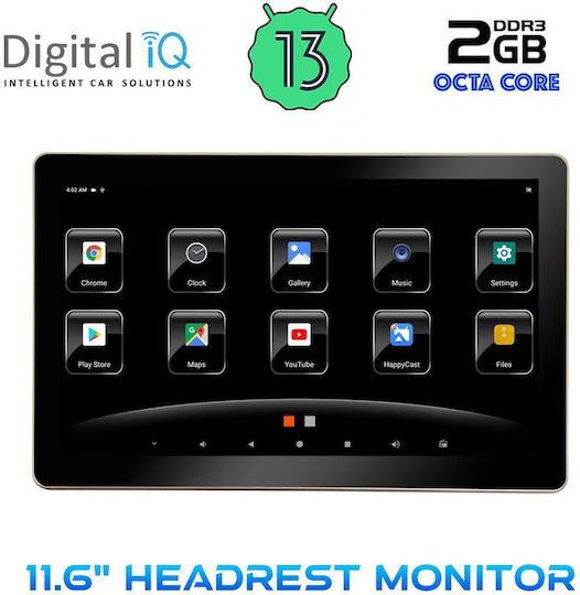 Digital IQ 11.6" Touch Screen Multimedia for Car Headrest with Bluetooth GPS