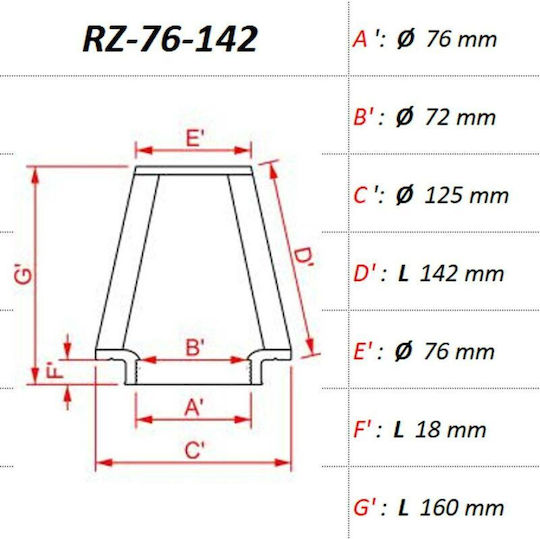 Dna Rz Series 76mm Inlet 160mm Length Air Filter Diameter Intake 76mm Airflow 7.350ltr/min Vehicles Up To 250hp Dna Filters Rz-76-142
