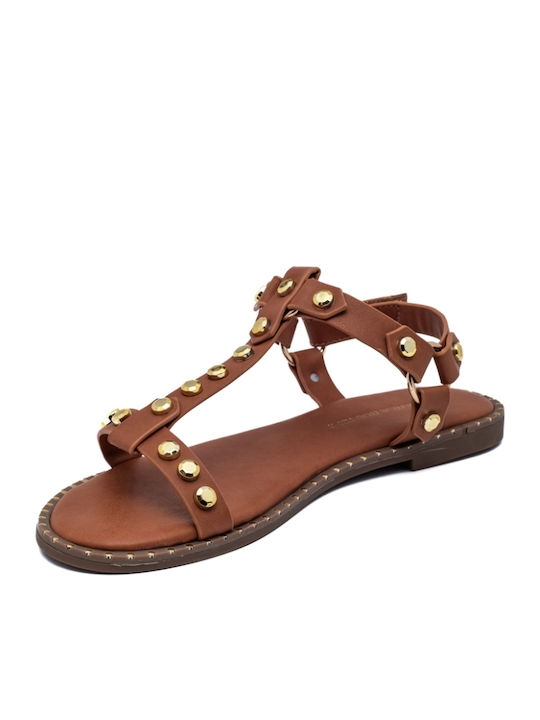 Flache Sandalen für Damen in Braun Farbe