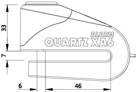Oxford Quartz XA6 Motorcycle Disc Brake Lock in Black