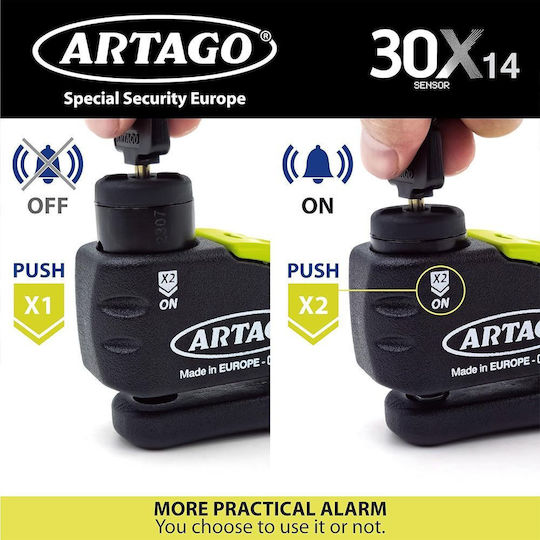 Artago Motorcycle Disc Brake Lock with Alarm