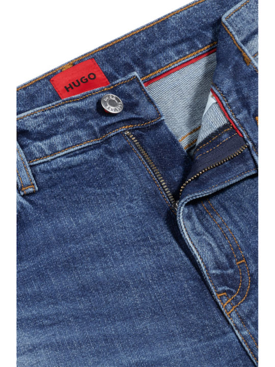 708 Ανδρικό Παντελόνι Τζιν με Slim Εφαρμογή Blue