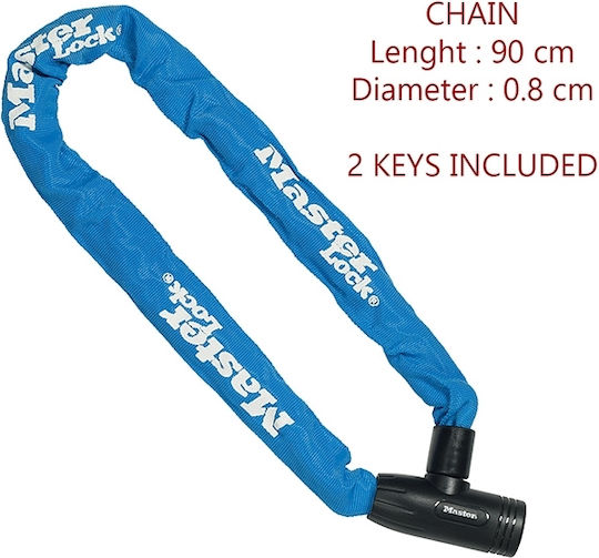 Master Lock 90cm Motorcycle Anti-Theft Chain with Lock in Yellow -02