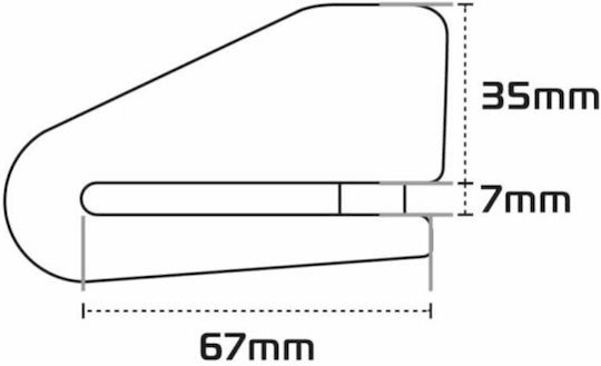 Oxford Alpha XA14 Κλειδαριά Δισκόφρενου Μοτοσυκλέτας με Διάμετρο Πείρου 14mm Κίτρινο Χρώμα