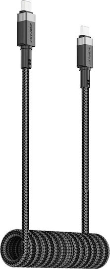 Acefast Braided USB 2.0 Cable USB-C male - USB-C 60W Μαύρο 1.2m C14-03