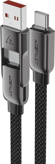 Acefast USB 2.0 Cable USB-C male - USB-A 60W Black 1.2m (C13-04)