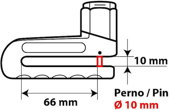 Moto Discovery Motorcycle Disc Brake Lock with 10mm Pin in Red
