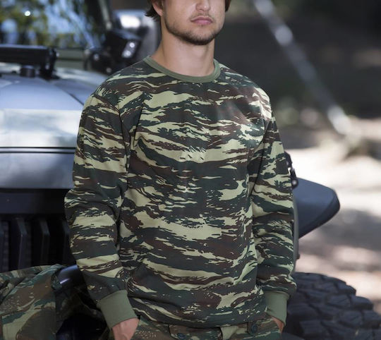 Army Race Long Sleeve Greek Camouflage Sweatshirt Khaki