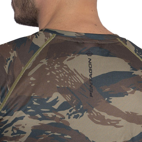 Pentagon Short Sleeve T-shirt Army Body Shock In Brown Colour Pentacamo