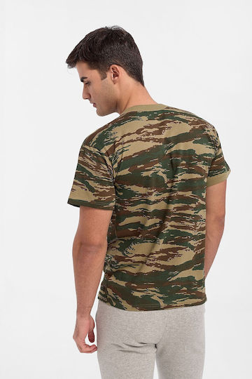 Best Touch Κοντομάνικο T-shirt Παραλλαγής Ελληνικού Στρατού 100% Βαμβακερό σε Χακί Χρώμα