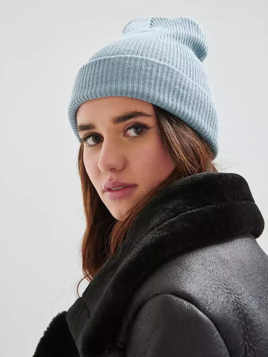 Beanie Γυναικείος Σκούφος Πλεκτός σε Μπλε χρώμα