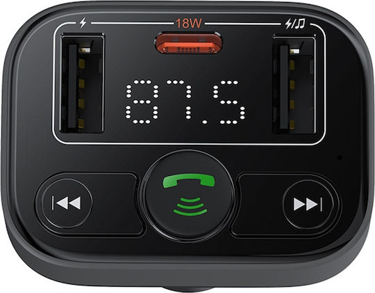 Baseus FM Transmitter Αυτοκινήτου S09 Lite Series με USB / Bluetooth