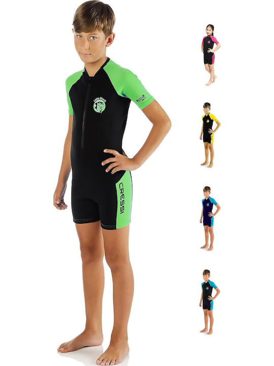 CressiSub Little Shark Kids Monoshorts Wetsuit with Zip Black/Lime 2mm