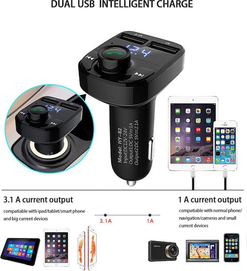 FM Transmitter Αυτοκινήτου με USB / MicroSD / Bluetooth