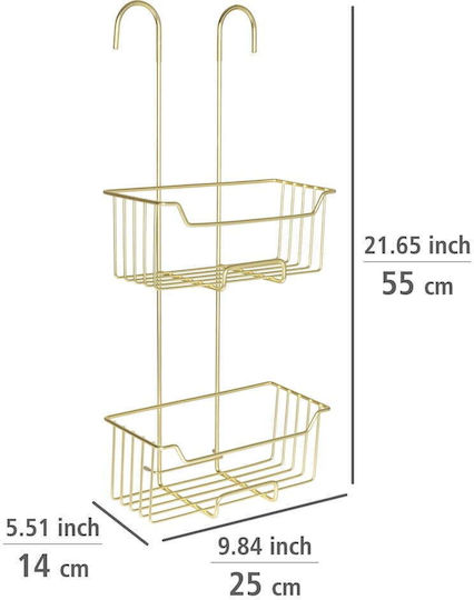Wenko Metallisches Badezimmerregal 25x14x55cm Grau