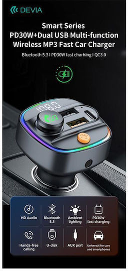 Devia FM Transmitter Αυτοκινήτου N66393 με Bluetooth / USB