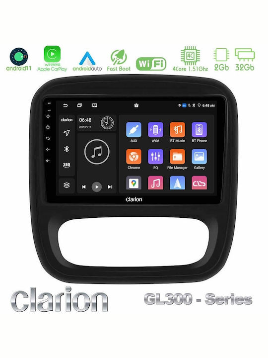 Clarion Автомобилна Аудио Система с A/C (Блутут/USB/AUX/WiFi/GPS/Apple-Carplay/Android-Auto) с Тъчскрийн 9"