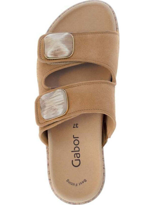 Leather Women's Flat Sandals Anatomic in Brown Color