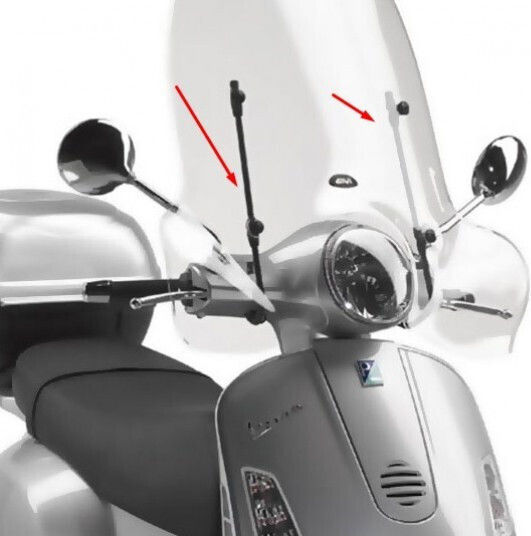 Givi Комплект за инсталиране Мотоциклетен ветробран 104A за Piaggio GTS 125 / GTS 250 / GTS 300 / Веспа LX 50 / 125 / 150 2005-2014 GIVPIAKIT11