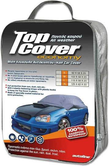 Autoline TopCover Eco Ημικουκούλα Αυτοκινήτου με Τσάντα Μεταφοράς 233x147x50cm Αδιάβροχη Small