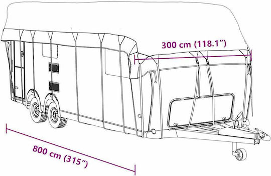 vidaXL Covers 800x300cm Waterproof Secured with Straps