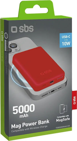 SBS MagSafe Power Bank 5000mAh Roșu