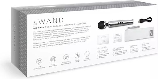 Le Wand Vibrator Mini De Masaj Reîncărcabil Cu Control De La Distanță 29cm Argintiu