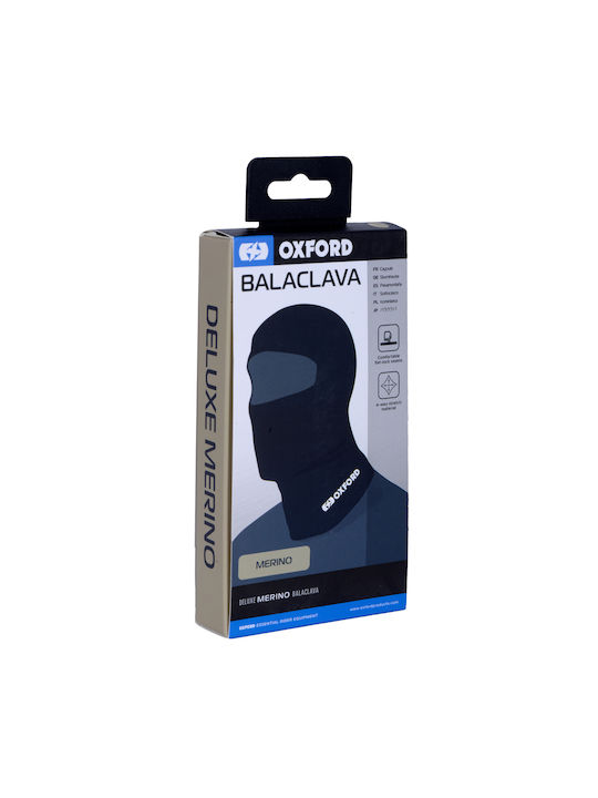 Oxford Deluxe Balaclava Merino Balaclava integrala pentru motociclist Negru Culoare CA030