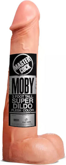 Master Cock Moby The Giant Dick Glass Dildo with Scrotum Flesh 90cm