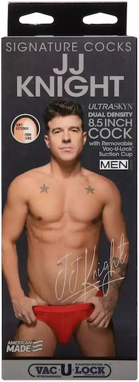Doc Johnson Signature Cocks JJ Knight Ultraskyn with Removable Vac-U-Lock Glass Dildo with Balls and Suction Cup Vanilla 22cm