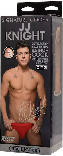 Doc Johnson Signature Cocks JJ Knight Ultraskyn with Removable Vac-U-Lock Glass Dildo with Balls and Suction Cup Vanilla 22cm