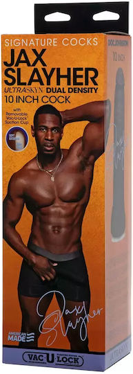 Doc Johnson Signature Cocks Jax Slayher Ultraskyn with Removable Vac-U-Lock Realistic Dildo with Balls and Suction Cup Chocolate 25cm
