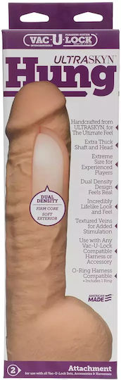 Doc Johnson Vac-u-lock Ultraskyn Hung Realistic Dildo with Scrotum Flesh 30cm