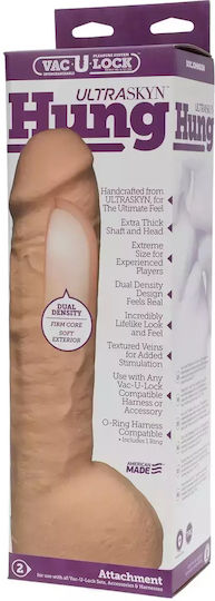Doc Johnson Vac-u-lock Ultraskyn Hung Realistic Dildo with Scrotum Flesh 30cm