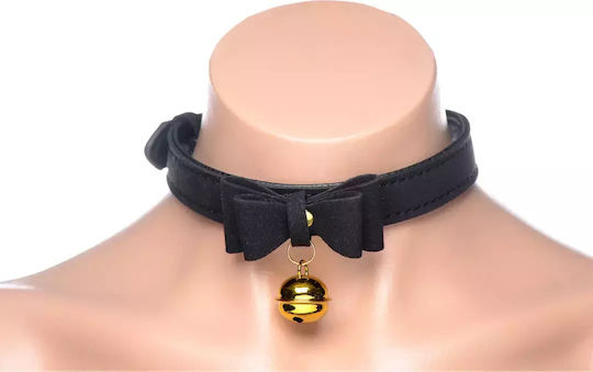XR Master Series Golden Kitty Collar with Cat Bell Halsband in Schwarz Farbe