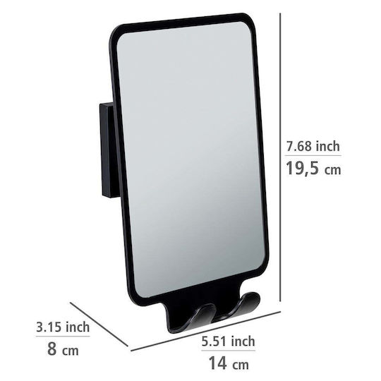 Wenko Wall Makeup Mirror 14x19.5cm Black