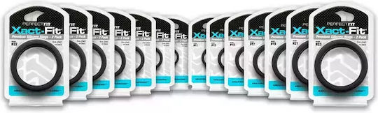 Perfect Fit Brand Xact-Fit Cock Ring Schwanz Silikon Schwarz 2Stück