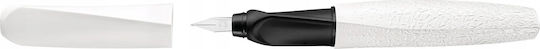 Pelikan Writing Pen Medium 0.8mm White made of Steel with Blue Ink and with 1 Replacement Nibs