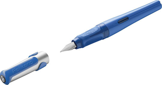 Pelikan Writing Pen Medium 0.8mm Blue made of Steel with Blue Ink and with 1 Replacement Nibs