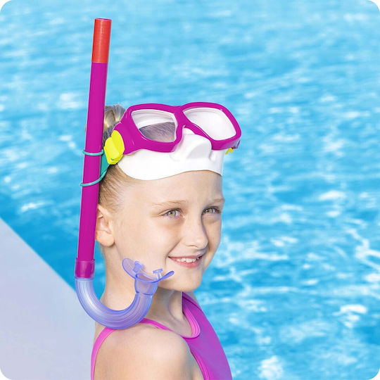 Bestway Tauchmaske Silikon mit Schnorchel Rosa