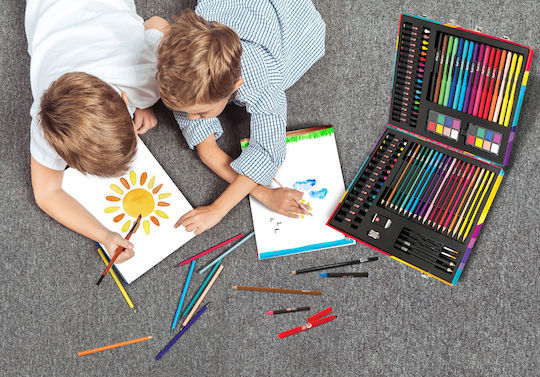 AS Deluxe Rainbow Painting Set in Case With 100 Accessories 24x22.5cm