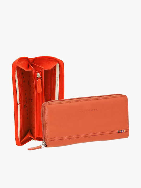 Large Leather Women's Wallet Classic Orange