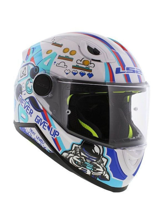 LS2 FF812 Kid Next Level Gloss White Παιδικό Κράνος Μηχανής Full Face ECE 22.06 1250gr